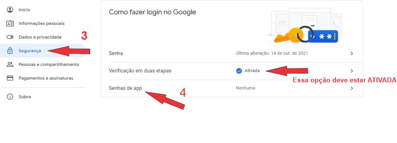 como fazer login google